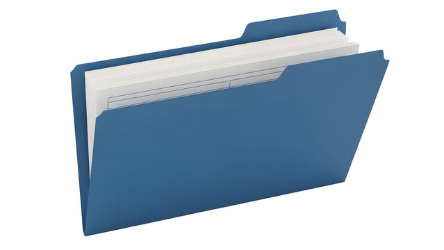 Blue file folder with documents