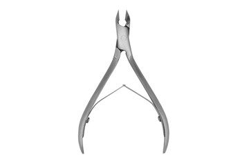 Manicure scissors isolated on a white background. Open nail scissors