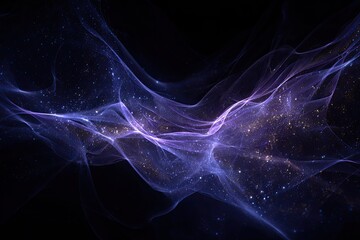 Abstract Glowing Particles Design With Dark Background