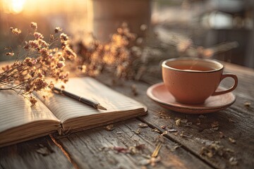 Sunrise Warmth With Tea And Journal