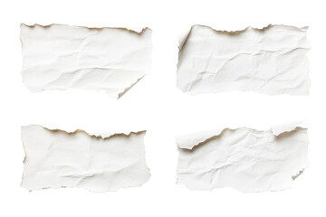 A torn, irregular white paper strip with soft textures.