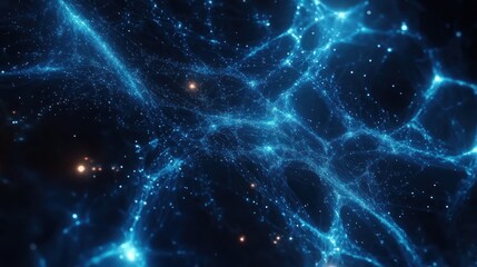 Abstract glowing cosmic network background