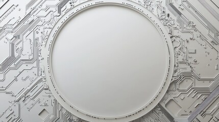 Abstract Circuitry Blank Circle Background