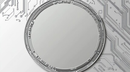 Abstract digital circle on circuit board background. Potential use Stock photo for technology or design themes
