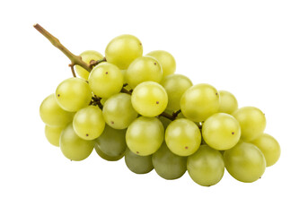 Fresh green grapes isolated PNG, a bunch of ripe and juicy fruits on transparent background, healthy snack for diet and nutrition