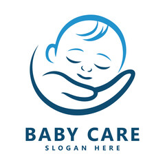 Modern logo baby care new born vector