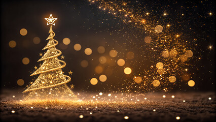 Elegant Christmas Sparkle Background with Warm Golden Glitter and Premium Festive Glow