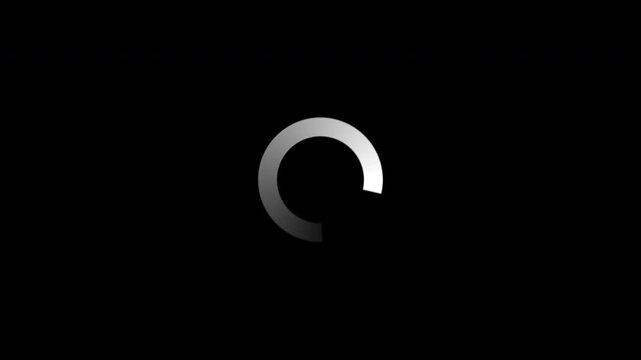 White circle loading on transparent background. Looping preloader animation. Loading circle icon 4K