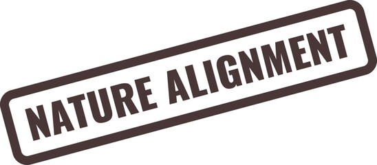Dark brown rectangular stamp with the words NATUREALIGNMENT in bold sans-serif font
