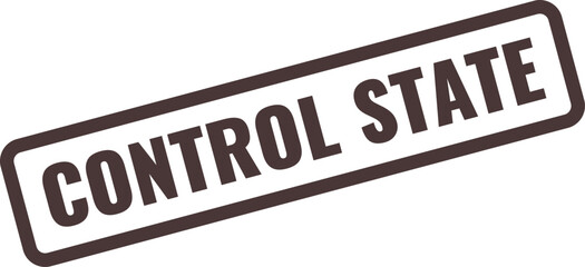 Dark Brown Rectangular Stamp With White Text Control State On White Background Keywords: control