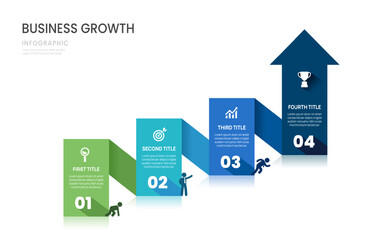 Infographics arrow template timeline business growth 4 steps to success template.