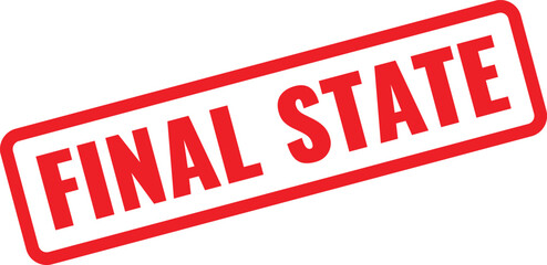 Red rectangular stamp with the words FINALSTATE in bold white sans-serif font
