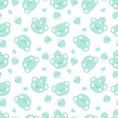 seamless pattern with teddy bears cute cartoon fabric design