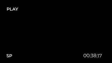 Retro television screen displaying play VHS static in a dark living room environment - Powered by Adobe