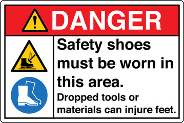Safety sign DANGER safety sho...