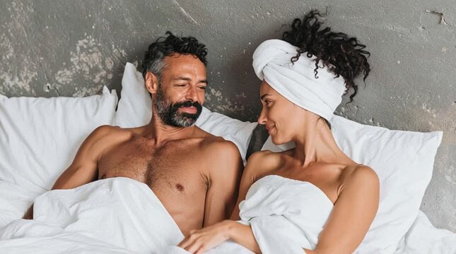 Younger woman is enjoying her sexual life and all the feelings she has in bed with an elder sexual partner