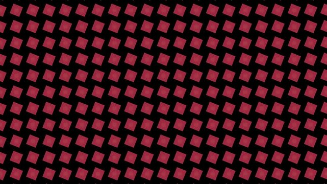 Red and black pixelated pattern background.