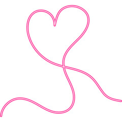 Heart Line Doodle Neon