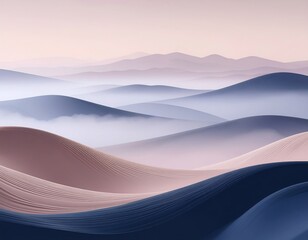 Pastel Mountain Landscape