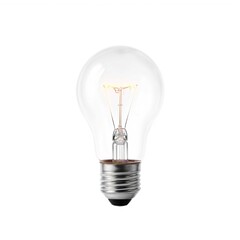 Light Bulb, Clear Glass, Silver Base, Illuminated, Filament Visible, Energy Efficient, Modern Lighting Solution