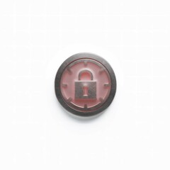Secure Lock Button, Safety Padlock Icon, Protection Symbol
