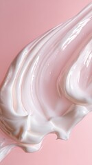Pink creamy texture swirl, cosmetic skincare product background