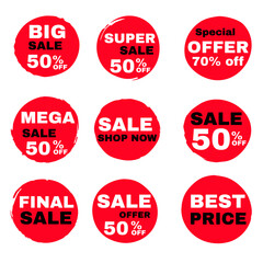 set of discount labels