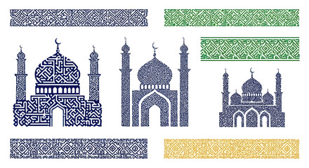 Islamic Mosque Buildings and Decorative Elements.