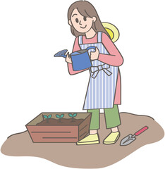 ガーデニングをする人