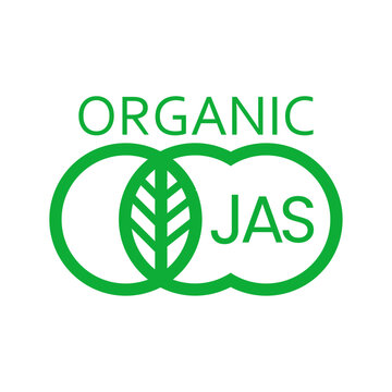 Organic food and organic certification. Jas organic. JAS Certification Vector LOGO