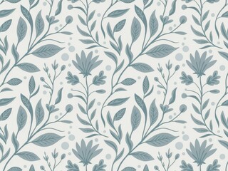 Fototapeta premium Delicate blue floral pattern