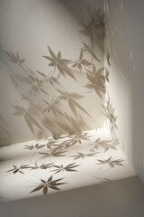 Abstract Light Pattern On Perforated Wall