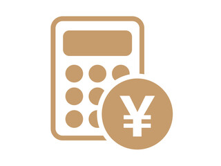 電卓とお金のアイコン（会計マーク）