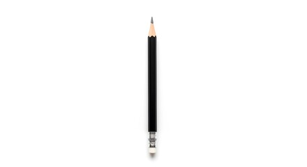 Naklejka premium Black wooden pencil on white background tool for writing drawing and sketching
