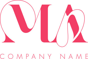 Creative Abstract Initial Letter MA Logo Design.