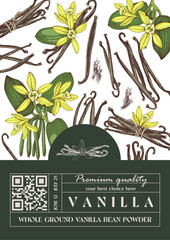 Vanilla vector label template in vintage style
