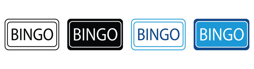 Bingo sign icon Set Multiple Style Collection. Vector illustration.