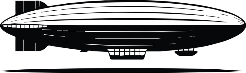 zeppelin retro airship drawing for poster logo and print © AIcon Star