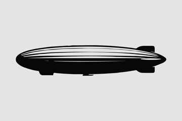 zeppelin silhouette airship icon for transport and history