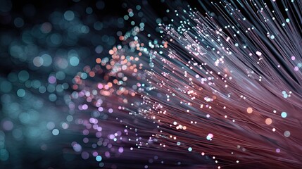 5G and Broadband Speed: Colorful Fiber Optics Illustrating Fast Data Transfer