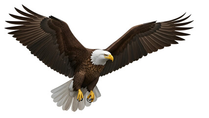 Fototapeta premium Bald Eagle in Flight Illustration