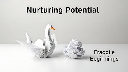 Nurturing Potential as a symbol for mentoring or providing support and development as Fragile Beginn