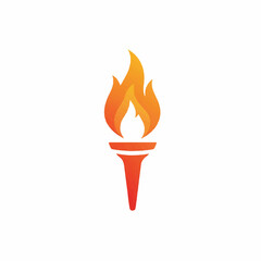 Dynamic Blazing Torch Icon Symbolizing Inspiration, Victory, and Enduring Spirit in a Vibrant Gradient Design