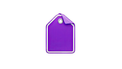 Purple Price Tag Isolated on White Background