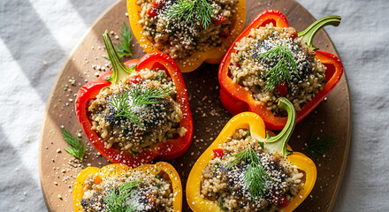 Stuffed bell peppers with quinoa and feta