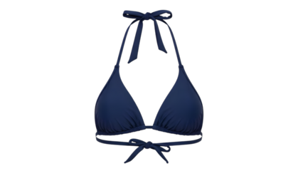 Navy blue bikini with ties isolated on a transparent background bikini swimwear women's clothing halter neck