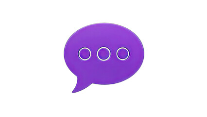 Purple Speech Bubble Icon on White Background