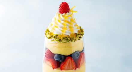 Lemon berry parfait with fresh fruits
