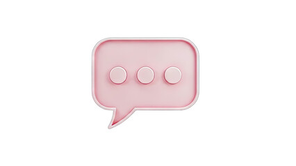 Pink Speech Bubble Icon on White Background