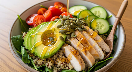 Nourishing quinoa and chicken salad